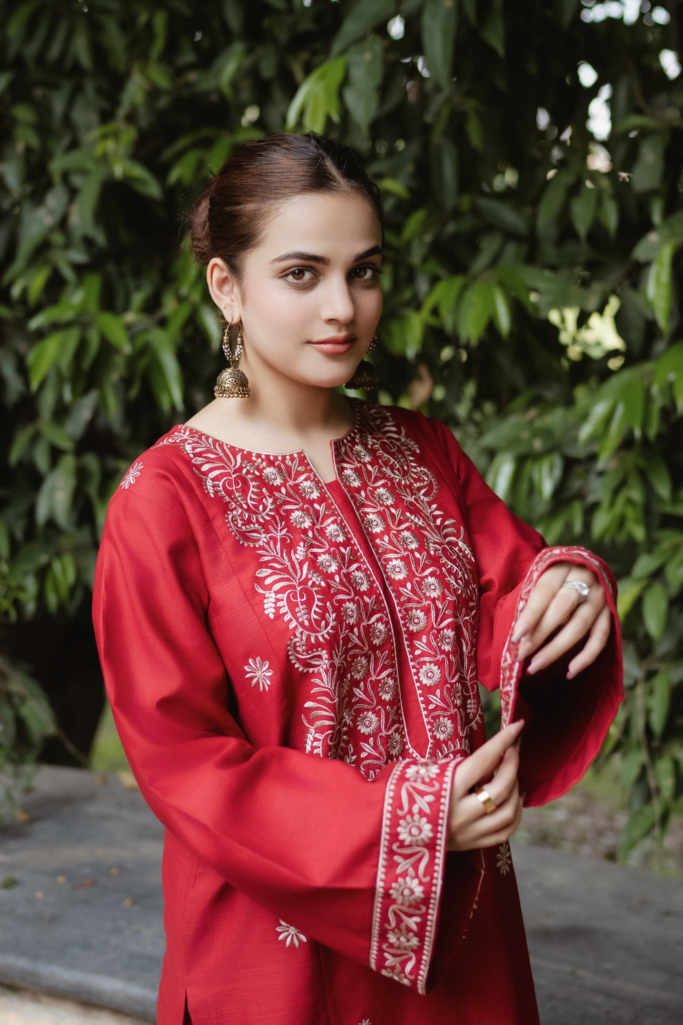 2PC DHANAK EMBROIDRED SHIRT WITH AND EMBROIDRED TROUSER-BIC-3331