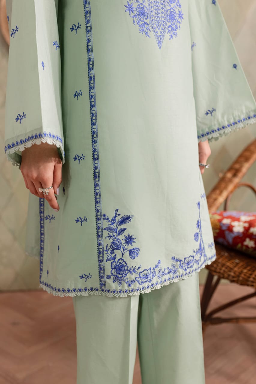 2PC DHANAK EMBROIDRED SHIRT WITH AND TROUSER-BIC-3282